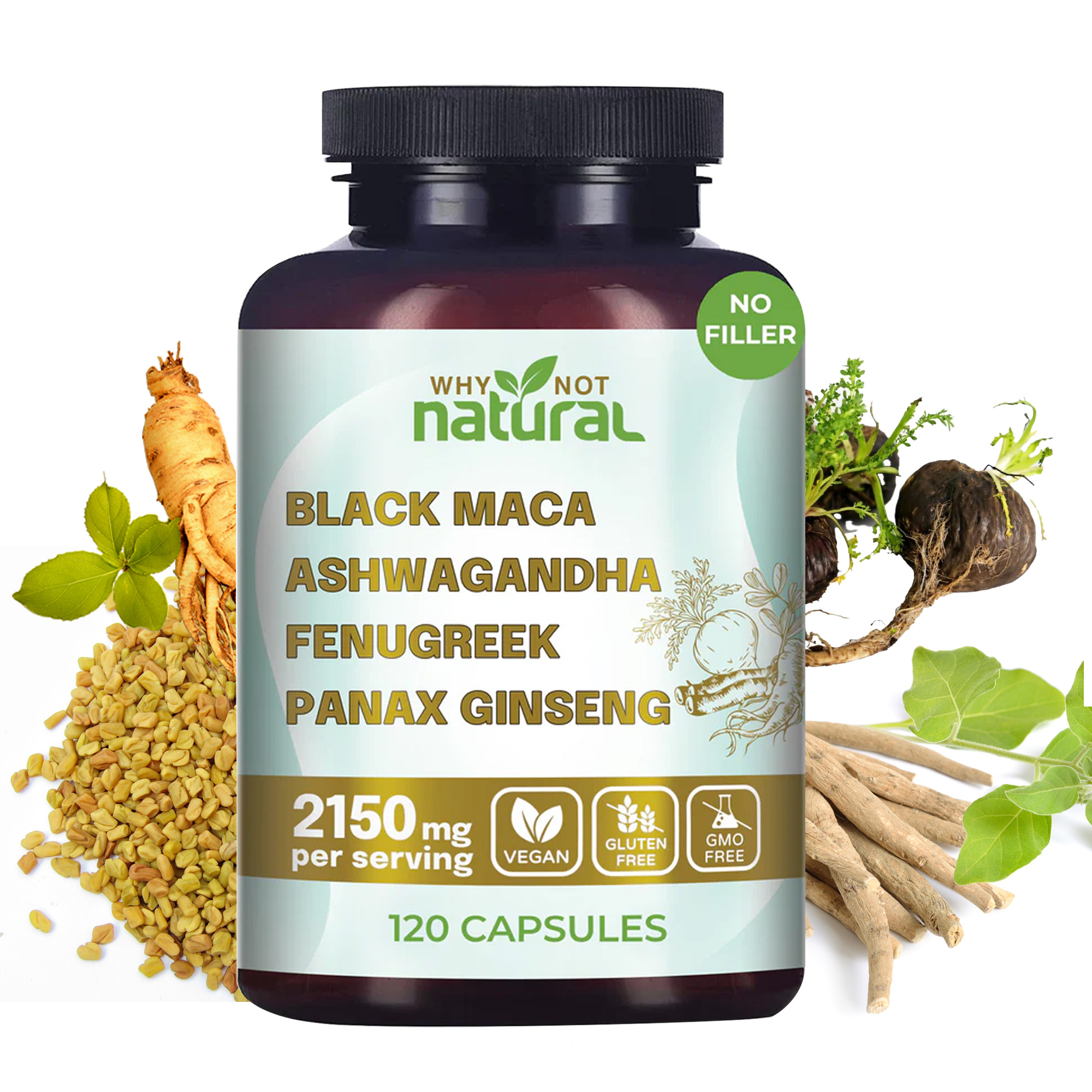 Valerian Root Capsule - 120pcs 4-in-1 Organic Black Maca Root,