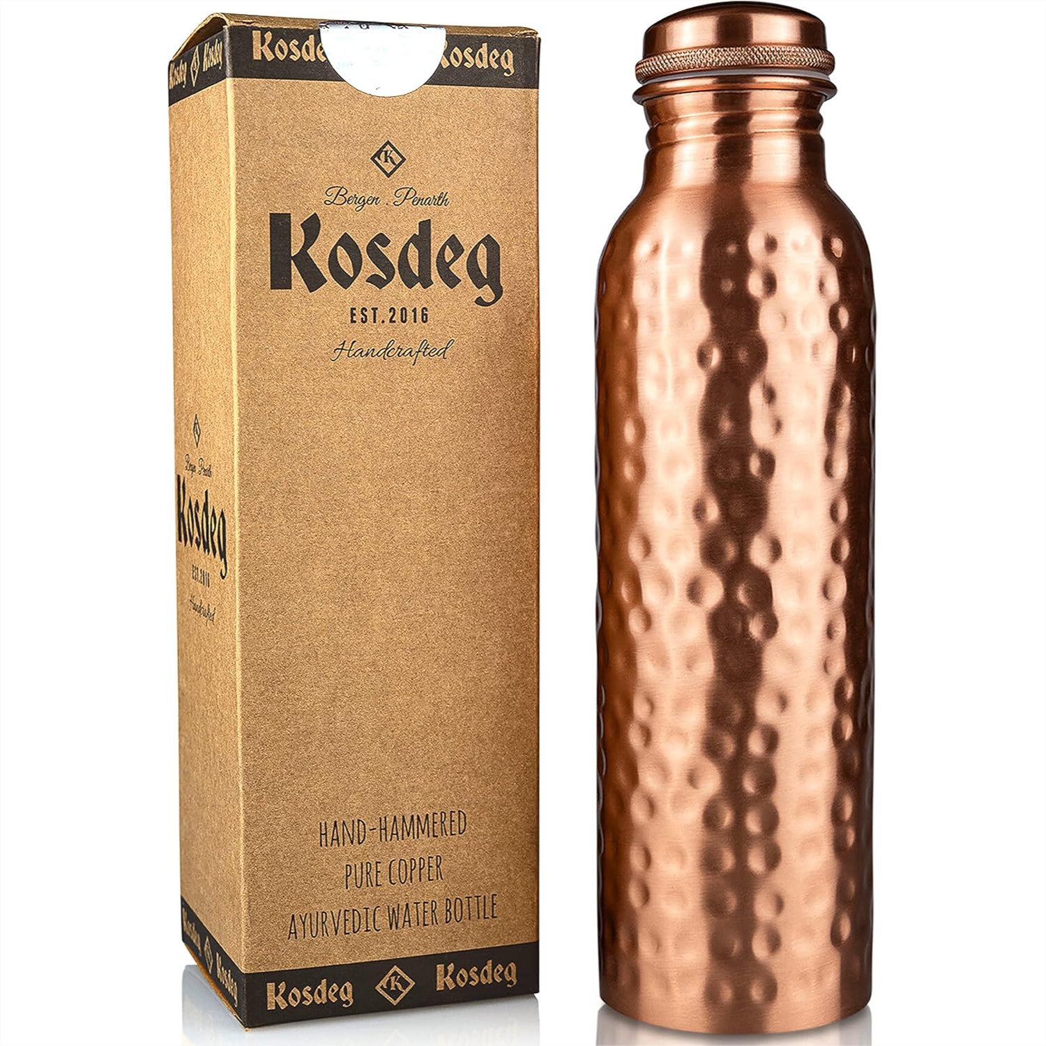 Ayurvedic & Herbal Wellness Kits - Pure Copper Water Bottle 34 oz,