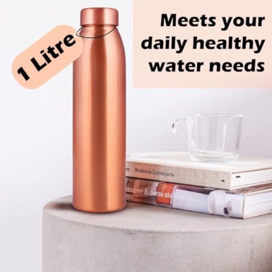 Copper Water Bottle 1L - Gift  - Ayurvedic & Herbal Wellness Kits avaliação e preço