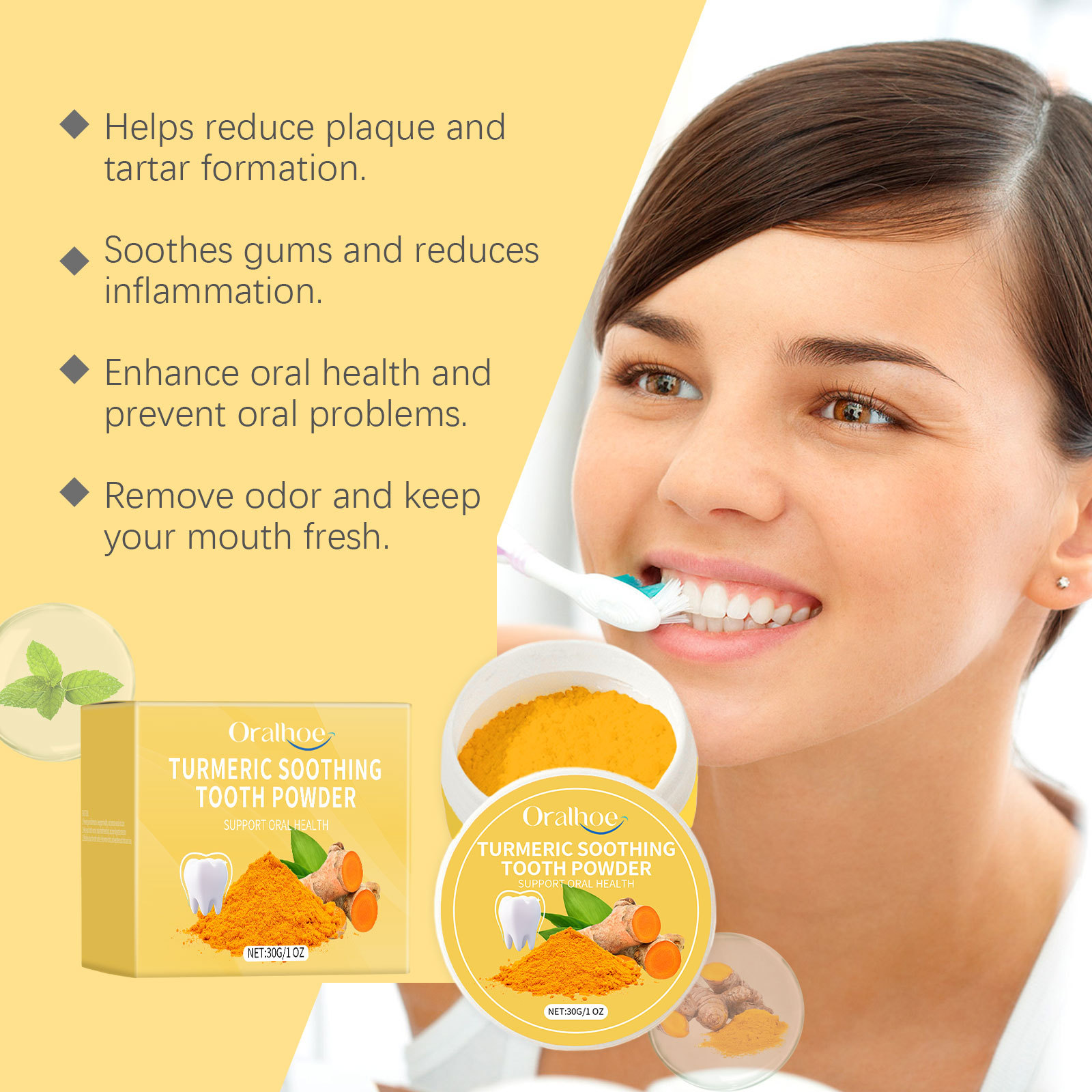 Turmeric Teeth Whiten Powder R - Ayurvedic & Herbal Wellness Kits avaliação e preço