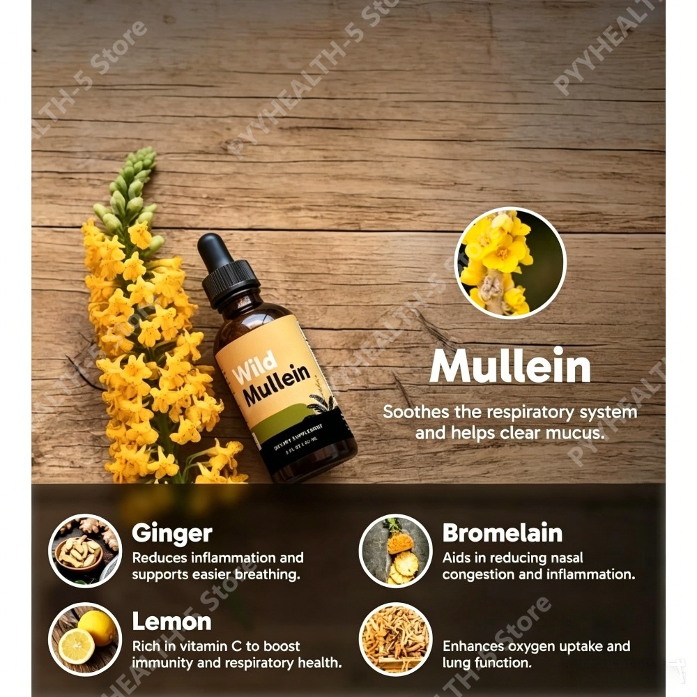 Wild Mullein Leaf Drops with G - Herbal Wellness In avaliação e preço