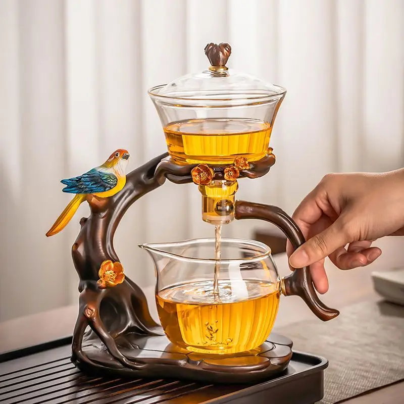 Glass Automatic Tea Set  Lazy  - Nettle Leaf Tea avaliação e preço