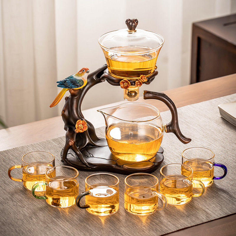 Glass Automatic Tea Set  Lazy  - Nettle Leaf Tea avaliação e preço