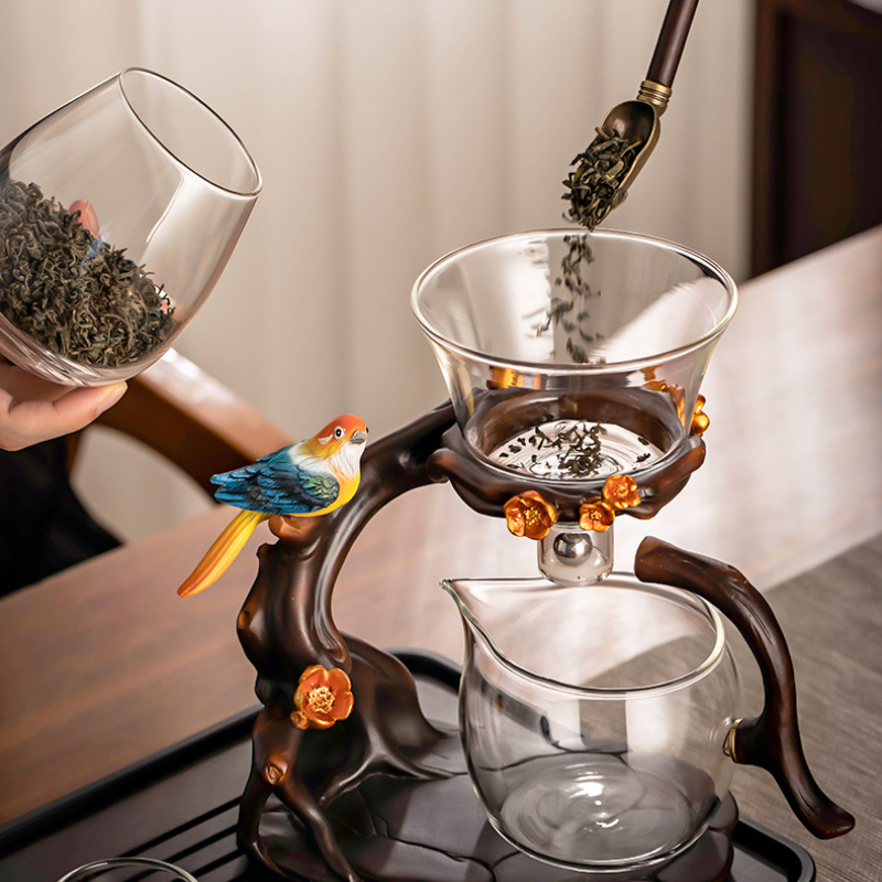 Glass Automatic Tea Set  Lazy  - Nettle Leaf Tea avaliação e preço