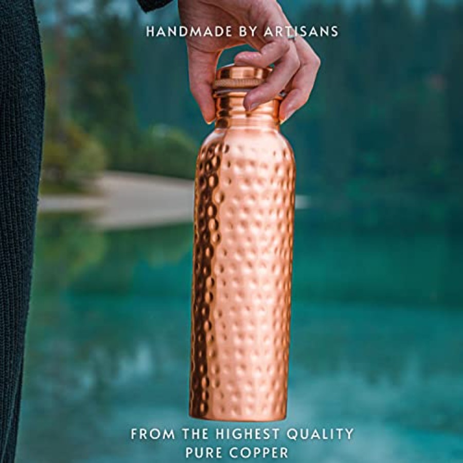 Copper Water Bottle - 34 Oz Ex - Ayurvedic & Herbal Wellness Kits avaliação e preço
