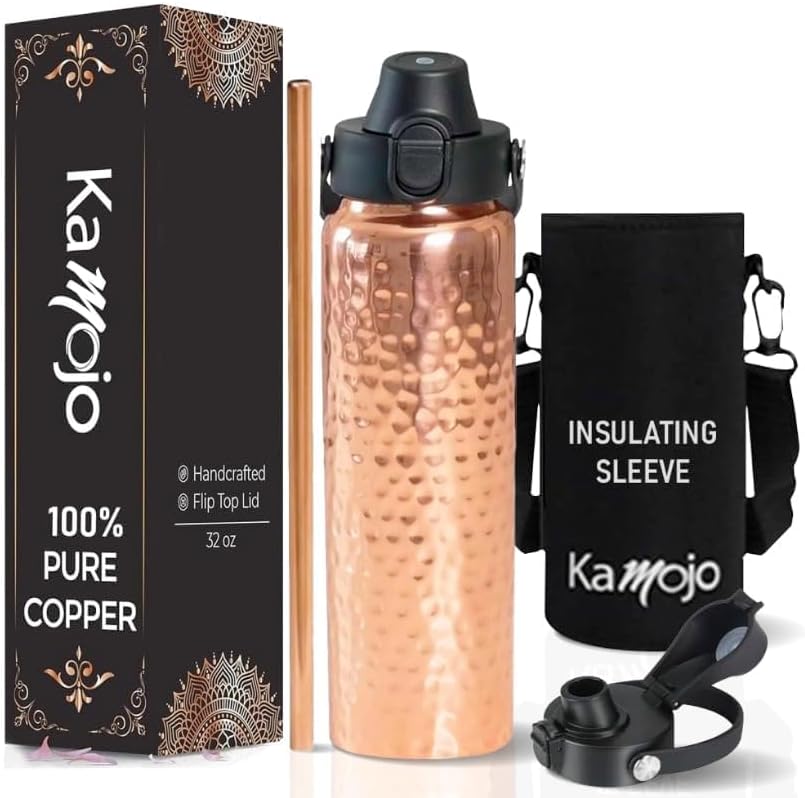 Pure Copper Water Bottle with  - Ayurvedic & Herbal Wellness Kits avaliação e preço