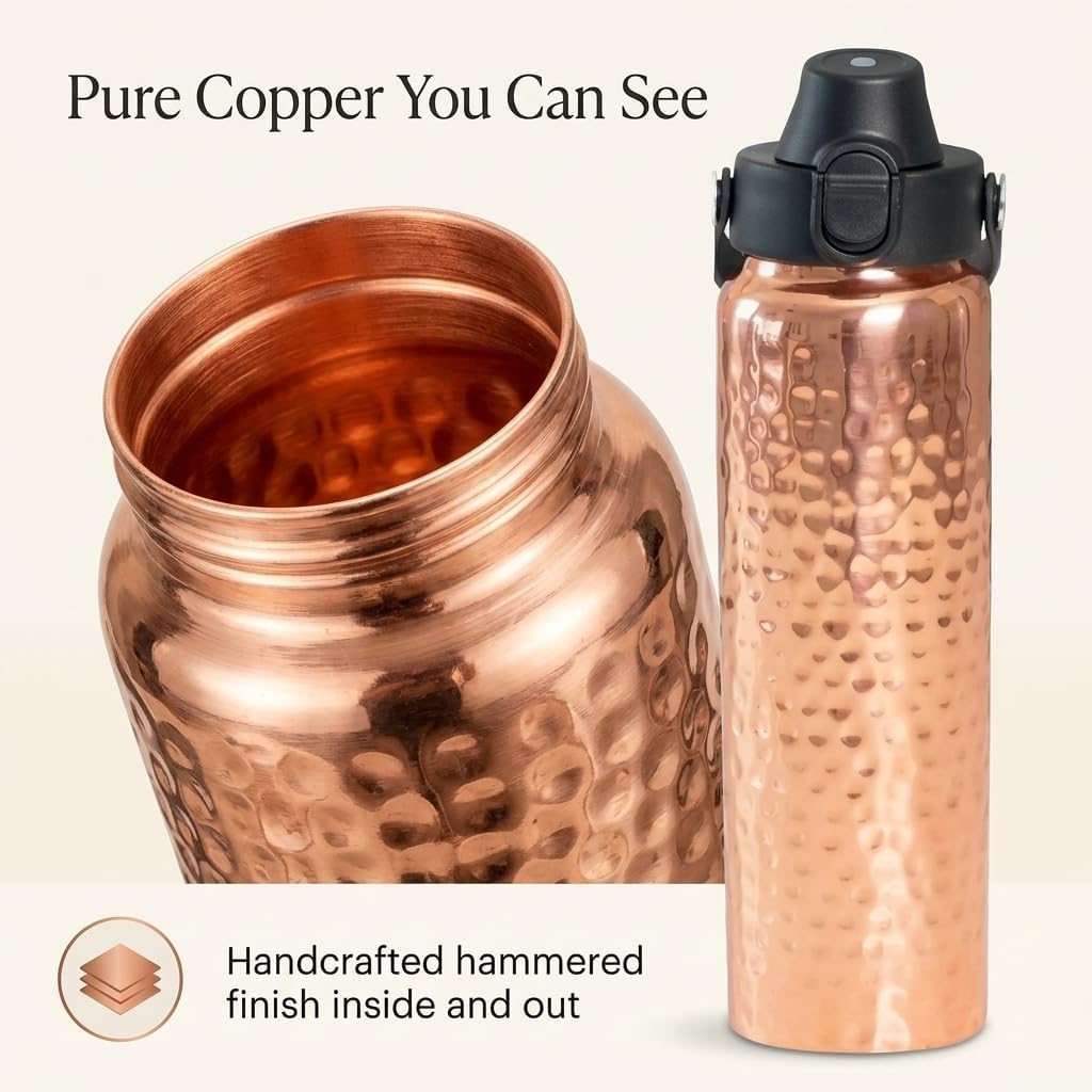 Pure Copper Water Bottle with  - Ayurvedic & Herbal Wellness Kits avaliação e preço