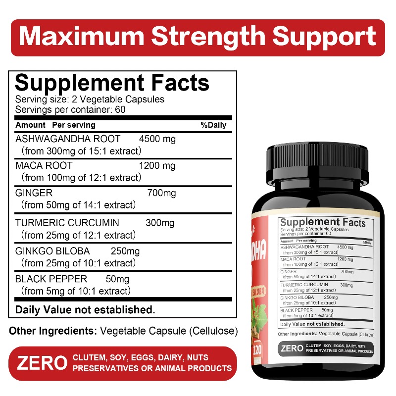 Ashwagandha and Maca Supplemen - Valerian Root Capsule avaliação e preço