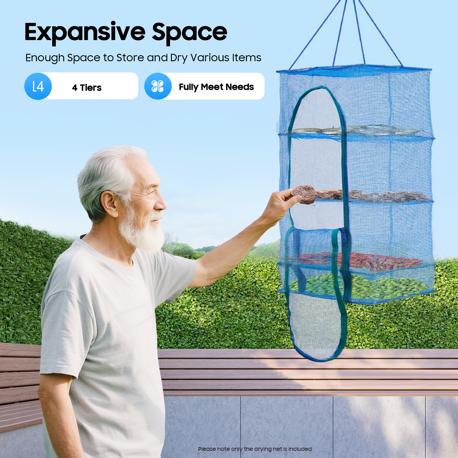 4-Tier Hanging Drying Net Rack - Nettle Leaf Tea avaliação e preço