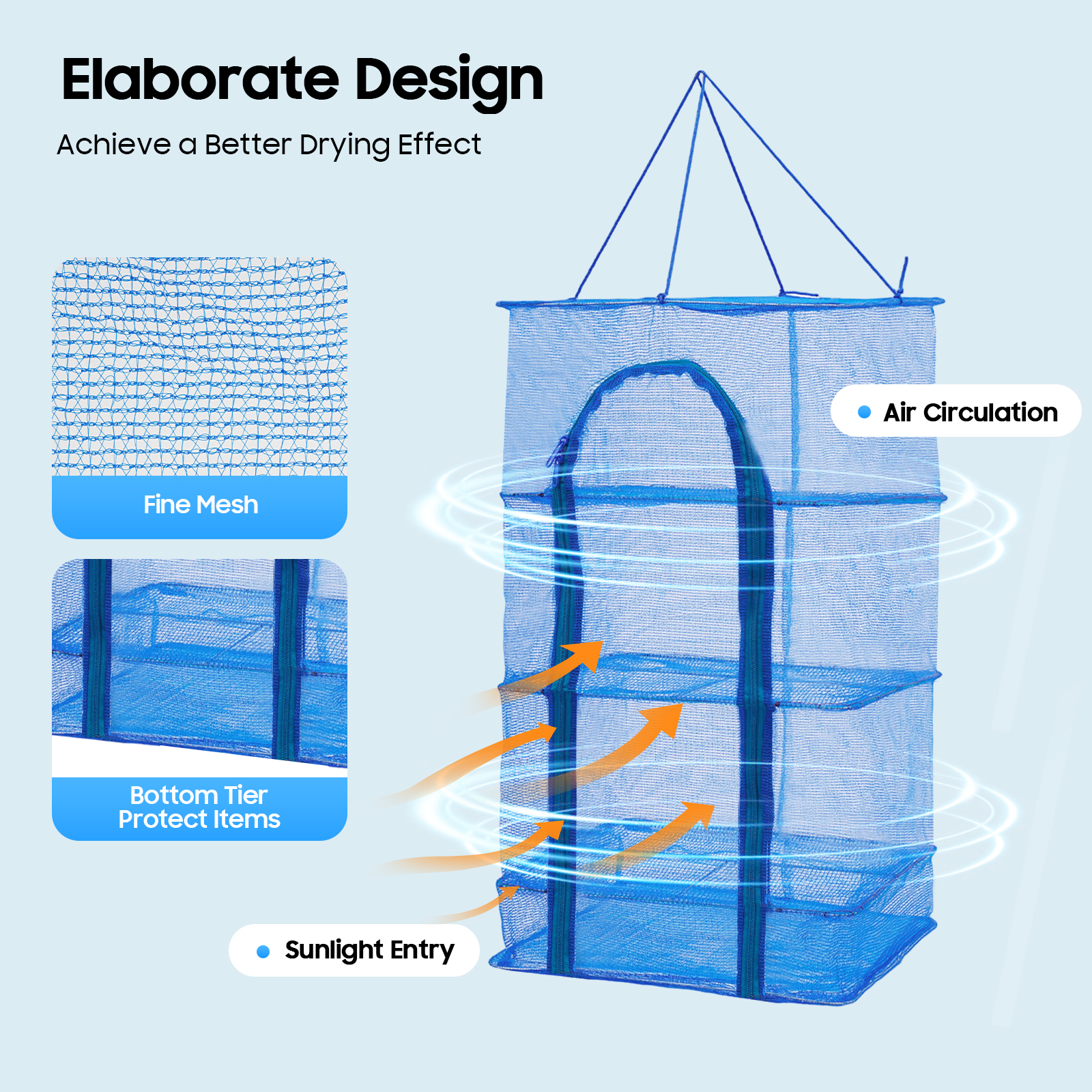 4-Tier Hanging Drying Net Rack - Nettle Leaf Tea avaliação e preço