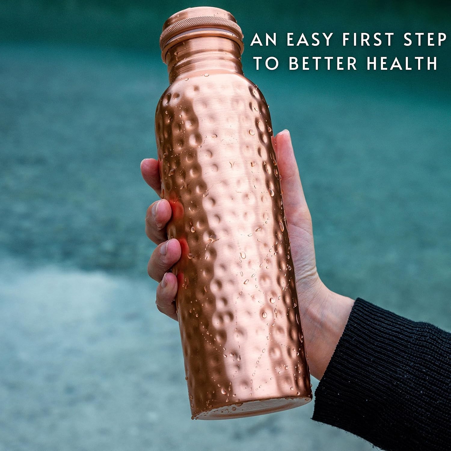 Pure Copper Water Bottle 34 oz - Ayurvedic & Herbal Wellness Kits avaliação e preço